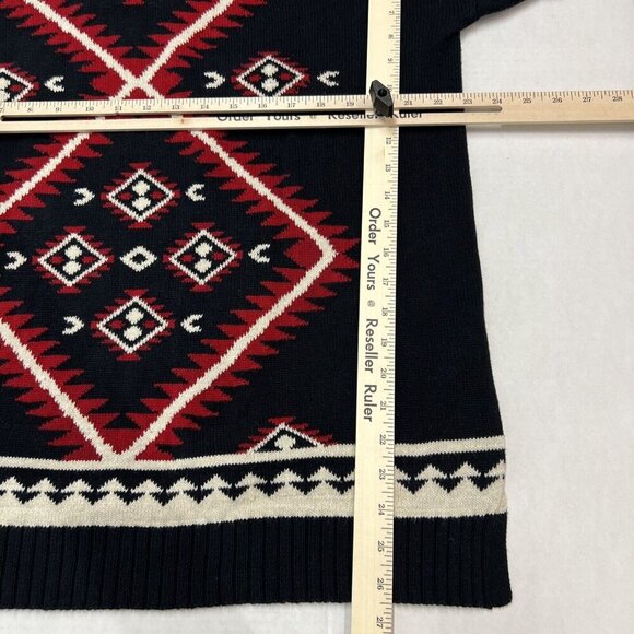 Lauren Ralph Lauren Womens XL Aztec Print Long Sleeve Pullover Sweater Blue - Picture 5 of 6
